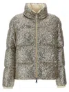 Moncler Anternes Sequin-embroidered Short Down Jacket Beige