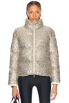 Moncler Anternes Sequin-embroidered Short Down Jacket Beige In Yellow