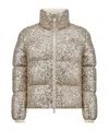 Moncler Anternes Sequin-embroidered Short Down Jacket Beige In Nude