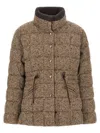 Moncler Antigony Quilted Wool-twill Down Jacket In Brown