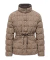 Moncler Antigony Wool Blend Short Down Jacket In Black