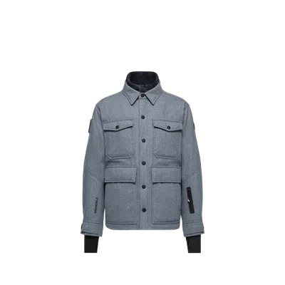 Moncler Antuco Wool Down Shirt Jacket, Men, Blue, Size: 5