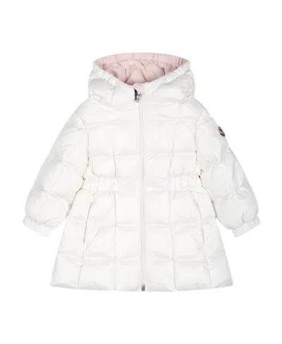 Moncler Anya Quilted Hooded Jacket In White