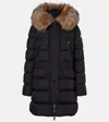Moncler Aphroti Shearling-trimmed Hooded Down Coat In Multi