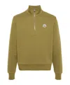 Moncler Half-zip Cotton Sweatshirt In Green