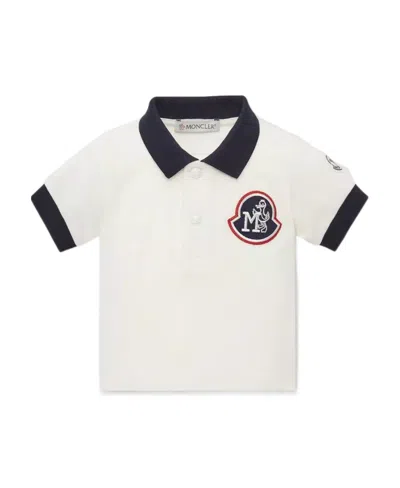 Moncler Monogram Polo Shirt In White