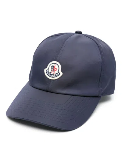 Moncler Navy Logo Cap In Dark Blue
