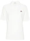 Moncler Appliqué-logo Cotton Polo Shirt In Neutrals