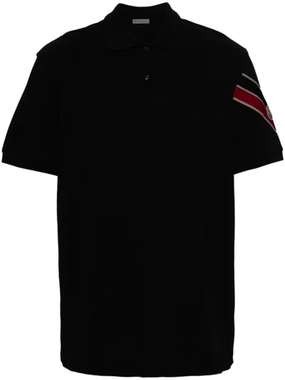 Moncler Appliqué-logo Piqué Polo Shirt In Blue