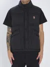Moncler Padded Nylon Vest High Collar In Black