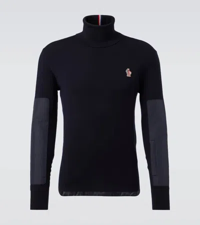 Moncler Aprés Ski Wool-blend Ski Top In Blue
