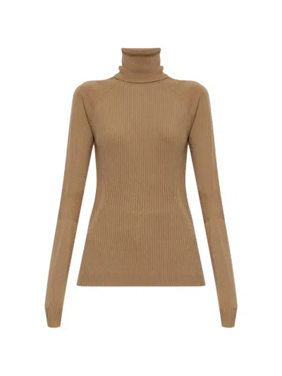 Moncler Apres-ski Ribbed-knit Sweater In Brown