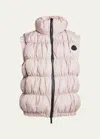 Moncler Apriate Down Puffer Vest In Pastel Pink