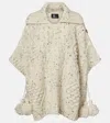 Moncler Wool Blend Tassel Cape In Neutral