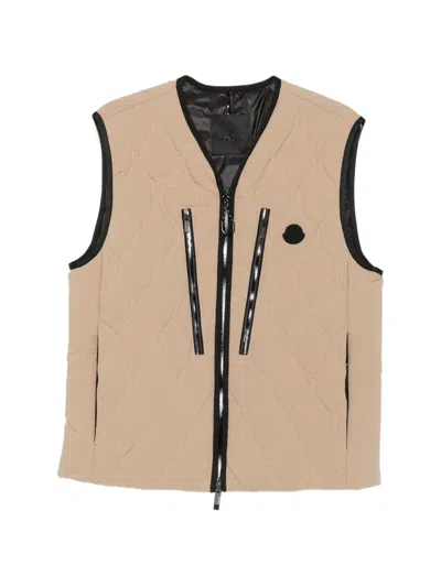 Moncler Arapot Quilted Vest In Nude