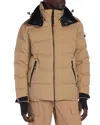 Moncler Arcesaz Zip Front Jacket In Open Beige