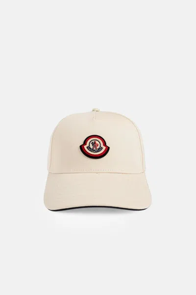 Moncler Archive Logo Cap In Beige