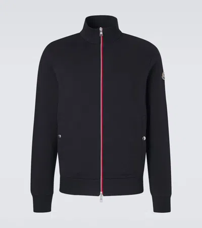 Moncler Archivio Cotton Jersey Jacket In Black
