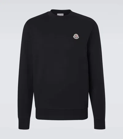 Moncler Archivio Cotton Jersey Sweatshirt In Black