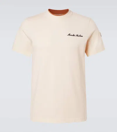 Moncler Embroidered Logo And Double Crew Neckline Cotton T-shirt Clothing In Animal Print