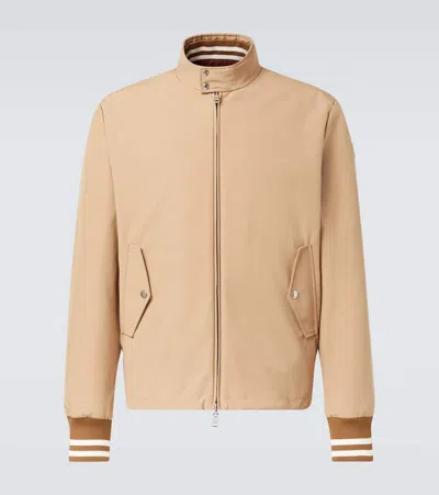 Moncler Prieure Reversible Down Bomber Jacket In Brown