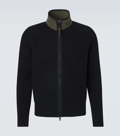 Moncler Archivio Waffle-knit Cotton Jacket In Black