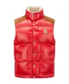 Moncler Men's Ardeche Corduroy Yoke Puffer Vest In Red
