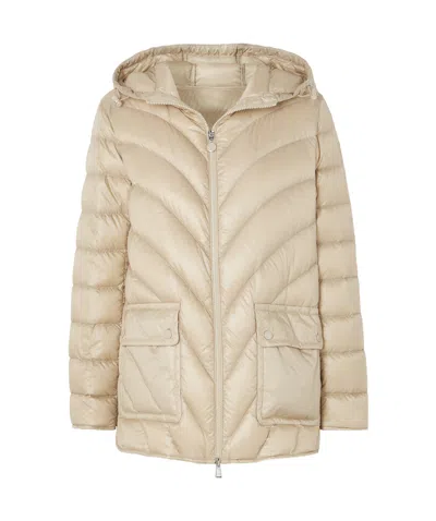 Moncler Argenno Long-sleeved Down Jacket In Neutral