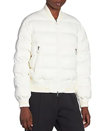 Moncler Argo Quilted Bomber Coat In White