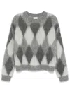 Moncler Argyle-check Sweater In Grey