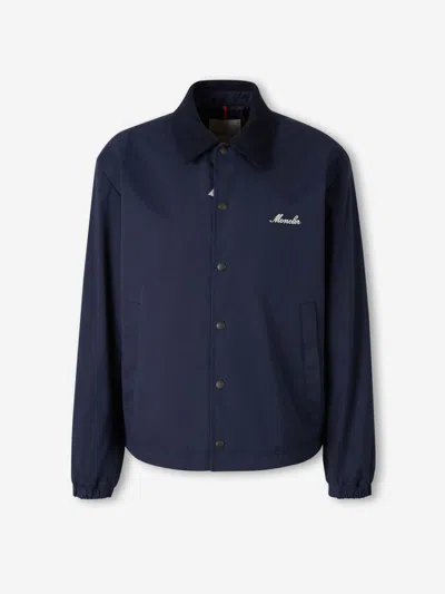 Moncler Arinell Embroidered-logo Jacket In Blue