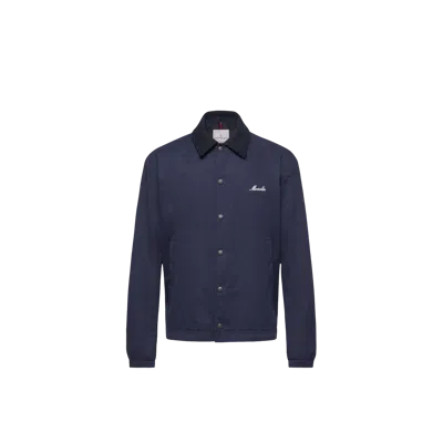 Moncler Arinell Embroidered-logo Jacket In Blue