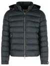 Moncler Arneb Black Polyester Jacket In Blue