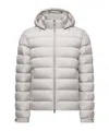 Moncler Arneb Hooded Cropped Down Jacket In White