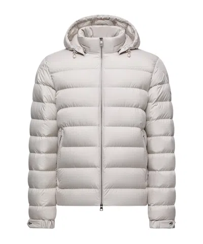 Moncler Arneb Hooded Cropped Down Jacket In White