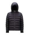 Moncler Men Arneb Down Jacket With Ton-sur-ton Logo Patch In Black