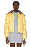 Moncler Apront Diamond Quilted Short Down Jacket In Yellow