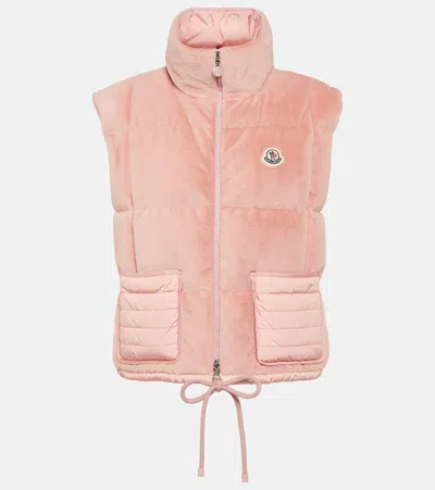 Moncler Arques Down Vest In Pink