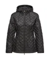 Moncler Arum Hooded Mid-length Down Jacket In Black