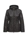 Moncler Arum Hooded Mid-length Down Jacket In Black