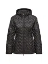 Moncler Arum Hooded Mid-length Down Jacket In Black