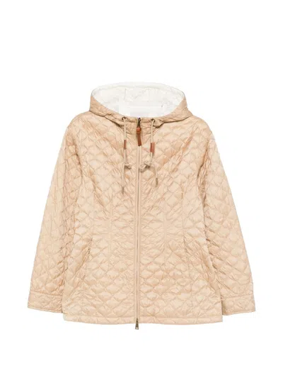 Moncler Arum Quilted Hooded Jacket In Brown