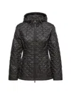 Moncler Arum Hooded Mid-length Down Jacket In Black