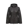 Moncler Arum Hooded Mid-length Down Jacket In Black