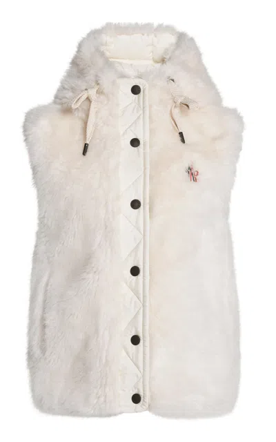 Moncler Arve Faux Fur Vest In White