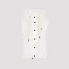Moncler Hooded Sleeveless Faux Fur Jacket With Drawstring In White