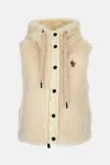 Moncler Arve Teddy Vest Coats White In Neutral