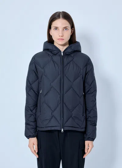Moncler Arvouin Hooded Diamond-quilted Short Down Jacket In Black