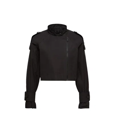 Moncler Asymmetrical Zip Jacket In Black