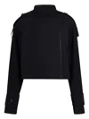 Moncler Asymmetrical Zip Jacket In Black